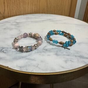 Bracelets set of two one with cross